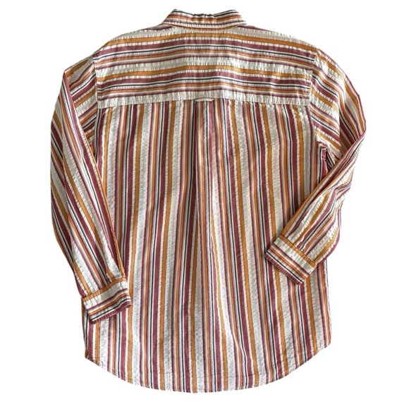 CHAPS - SIZE MEDIUM - MULTI-COLOR STRIPPED - SEERSUCKER FABRIC - GOOD COND - B18 - Picture 2 of 7
